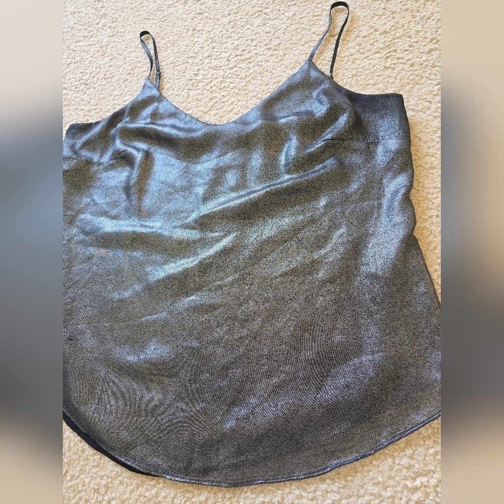 🌈Le Château Metallic Camisole Adjustable Spagetti Straps Size Small Medium